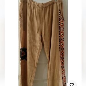 Tribal Bandana Print Vintage Men's 3D Print Pants XXL Tan in color